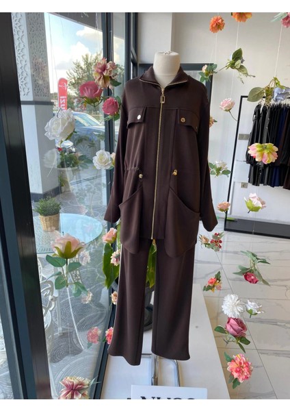 Nuss Beli Büzgülü Spor Takım Kahverengi