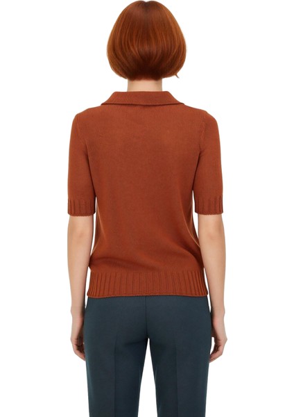 Kadın Regular Fit Polo Yaka Kısa Kollu Triko Bluz Günlük Şıklık ve Konfor Kaliteli Şık Rahat fiyatları