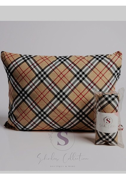 Burberry Tek Kişilik Lastikli Çarşaf+Yastık Kılıfı