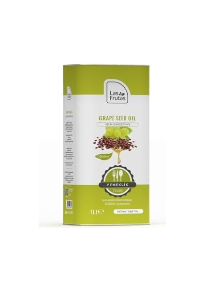 Las Frutas Üzüm Çekirdeği Yağı 1 L – Soğuk Sıkım Yemeklik Bitkisel Yağ | Hafif ve Nötr Lezzet | Yüksek Isıya Dayanıklı
