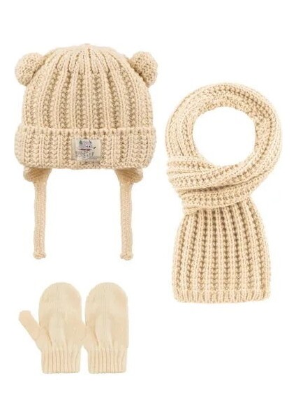 2515005 Erkek Cocuk 0-18 Ay Atkı-Bere-Eldiven 3'lü Set