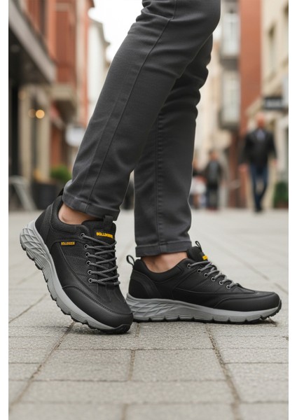 Siyah Nubuk Hakiki Deri Kaymaz Taban Erkek Outdoor Ayakkabı 250069 M