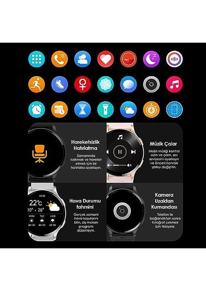 Labs Akıllı Saat 1.43 Inç Büyük Ekran IP68 Spor Mod Bt5.2 Siyah, Labs, 47MM fiyatları