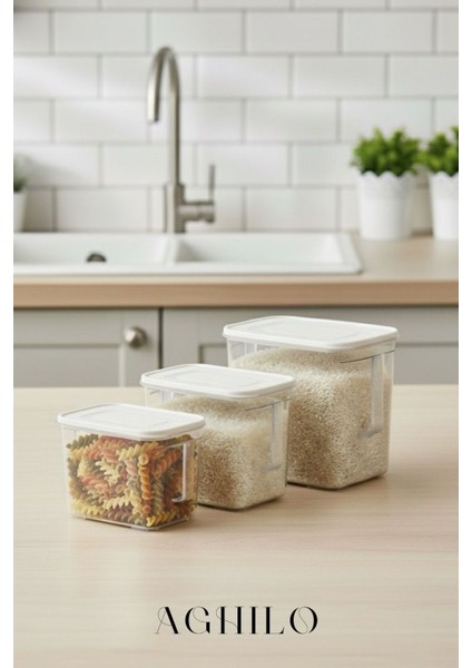 3’lü Saplı Derin Saklama Kabı Seti (2,75 Lt + 3,25 Lt + 5,40 Lt)