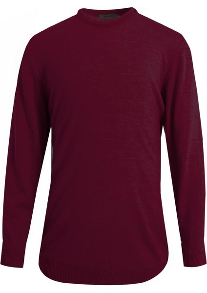 Bordo Bisiklet Yaka Triko Kazak