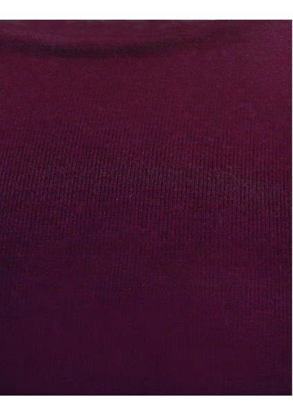 Bordo Bisiklet Yaka Triko Kazak