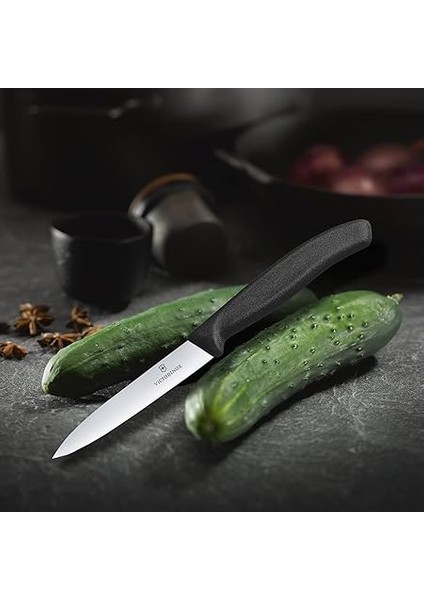 6.7703 Swissclassic 10CM Soyma Bıçağı, Siyah, Siyah indirimleri