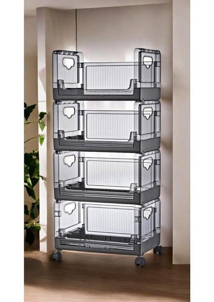 4 Katlı Portatif Organizer Raf Beyaz,