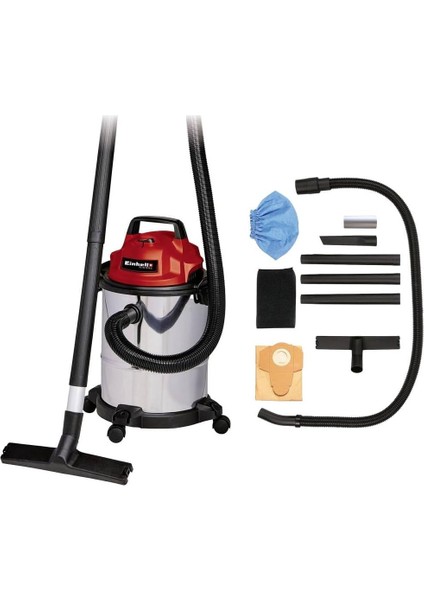 Islak/kuru Endüstriyel Süpürge Tc-Vc 1815 S (1250 W, 15 L Paslanmaz Çelik Hazne, 36 mm Hortum Sistemi, Aksesuar Tutucu, Kombine Başlık) - 2342390