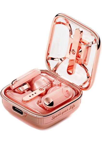 Spark Air Pembe Tws Bluetooth 5.3 Kablosuz Kulakiçi Kulaklık, LED Ekranlı Şarj Kutusu,dokunmatik Kontrol, Ios Uyumlu, Müzik ve Yürüyüş Için Earbuds, Pembe
