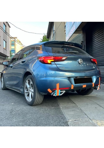 Opel Astra K Egzoz Görünümlü Difüzör 2015-2021 Parlak Siyah
