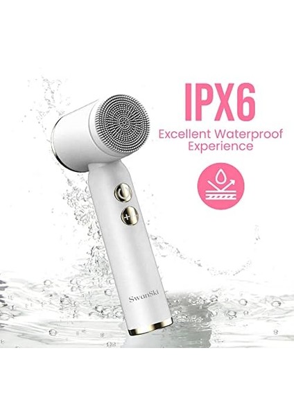 Swanski Elektrikli Yüz Temizleyici - 3 Eksfoliye Edici Fırça Başlığı, 3 Hız Seviyesi, LCD Ekran, Su Geçirmez, Şarj Edilebilir - Yüz Temizleyici (Beyaz) fiyatları