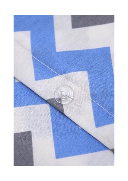 Zigzag Desenli Çarşaflı Pamuklu Tek Kişil Mavi fiyatları