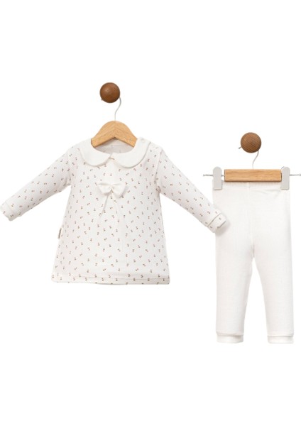 Çiçek Desenli Pileli Kız Takım