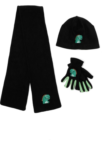 Pl Dıno Set B-5pr Yeşil Erkek Çocuk Atkı/bere/eldiven