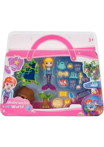 Su Altı Dünyası Oyun Seti - Sarı Saçlı Kız ve Çiçekli Ayna