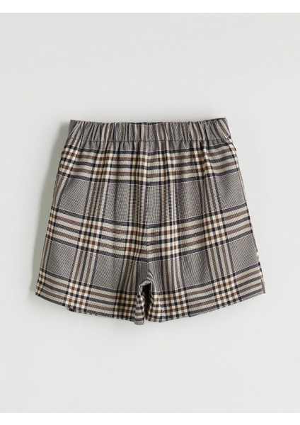 Lcw Kids Yeşil Beli Lastikli Ekose Kız Çocuk Şort Etek modelleri