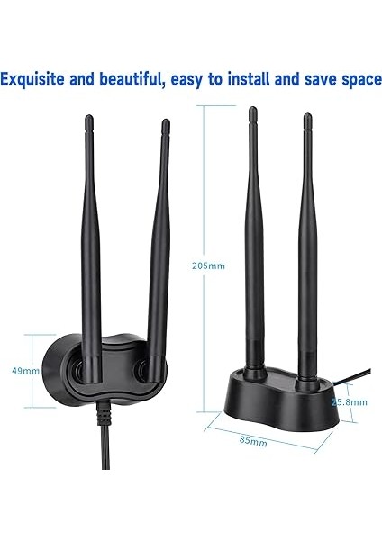 Wifi Anten 2.4ghz/5ghz/5.8ghz Wlan Sinyal Güçlendirici Anenne Dual Band Magnetic Base ile Rp-Sma Uzatma Kablosu Wi-Fi Yönlendirici Pcı Pcı-E Kart Pc Anakart Bluetooth Için fırsatları