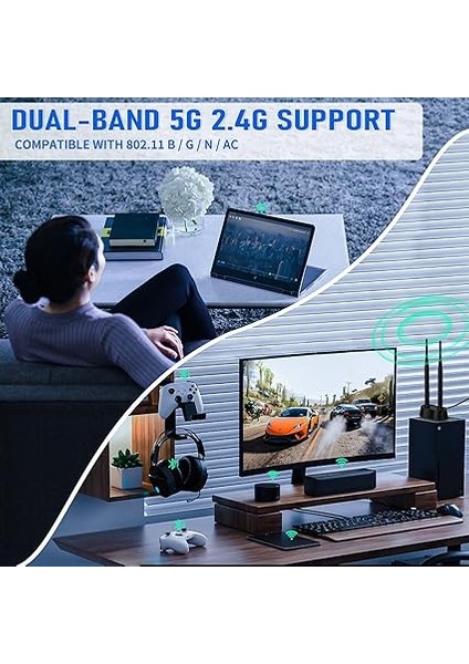 Wifi Anten 2.4ghz/5ghz/5.8ghz Wlan Sinyal Güçlendirici Anenne Dual Band Magnetic Base ile Rp-Sma Uzatma Kablosu Wi-Fi Yönlendirici Pcı Pcı-E Kart Pc Anakart Bluetooth Için indirimleri