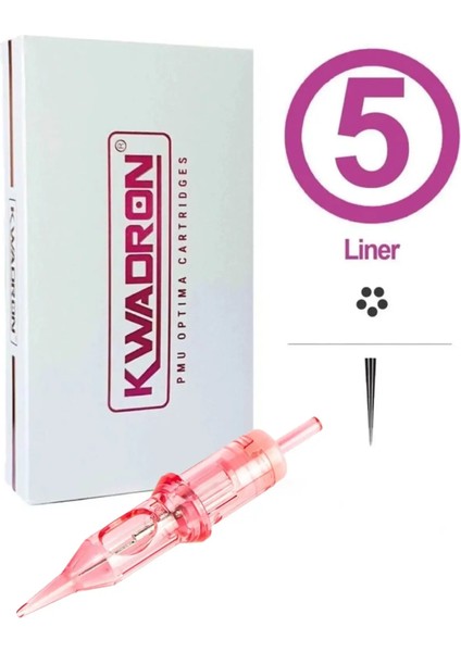 Kwadron Pmu Optima 5rl Lt 0.30 mm – Profesyonel Kalıcı Makyaj Kartuş Iğnesi