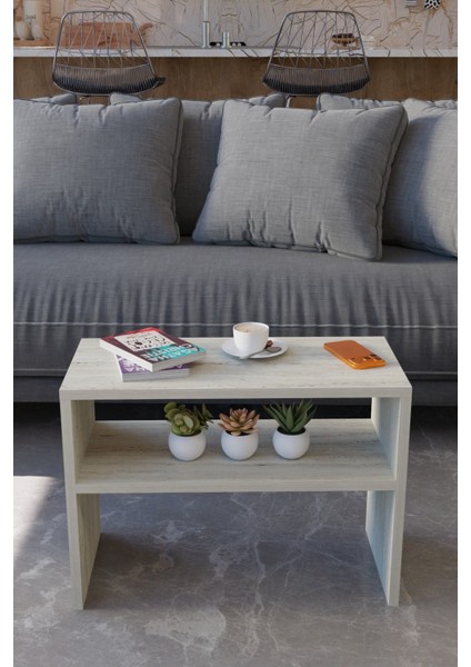 Modern Orta Sehpa – Çok Amaçlı Dikdörtgen Tasarım, Alt Raflı Salon Sehpası, Dekoratif Yan Sehpa fiyatları