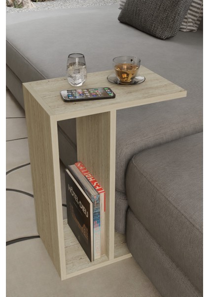 Modern Orta Sehpa – Çok Amaçlı Dikdörtgen Tasarım, Alt Raflı Salon Sehpası, Dekoratif Yan Sehpa