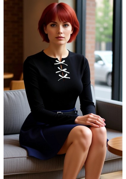 Kadın Vücuda Oturan Örme Bluz Estetik Detaylar ve Konforlu Kullanım Sunar Kaliteli Şık Rahat