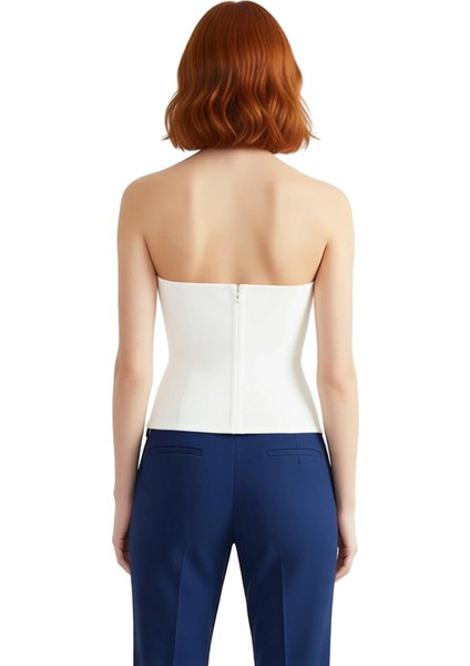 Kadın Straplez Bluz Modern Kesim Dokuma Kumaş Üst Model Kaliteli Şık Rahat Modern Zarif Günlük modelleri