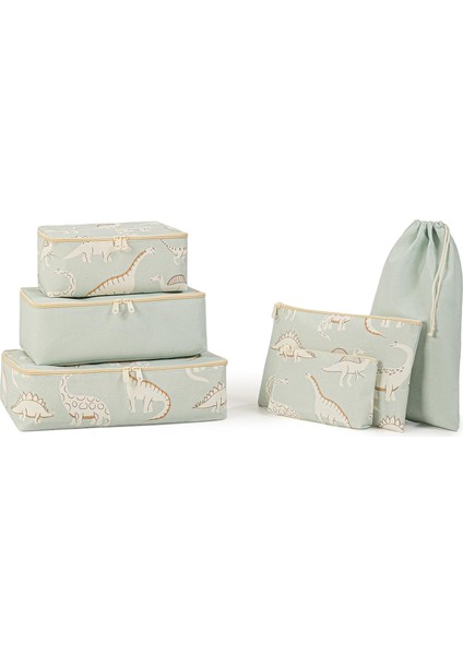 Textile 6&apos;lı Çocuk Odası Dinozor Bavul Içi Düzenleyici Set