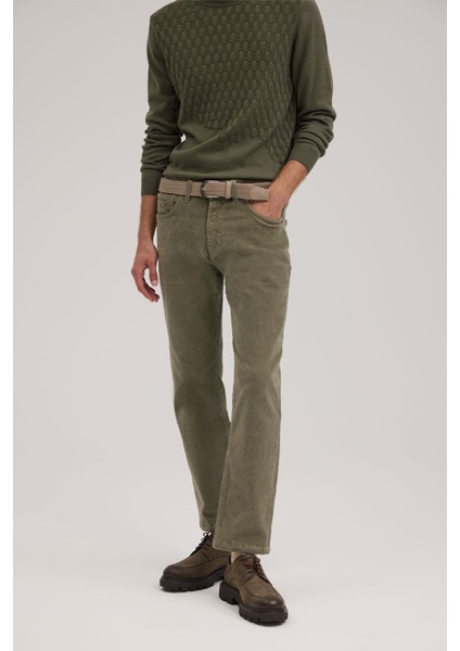 Yeşil Comfort Fit Kadife Spor Pantolon fiyatları