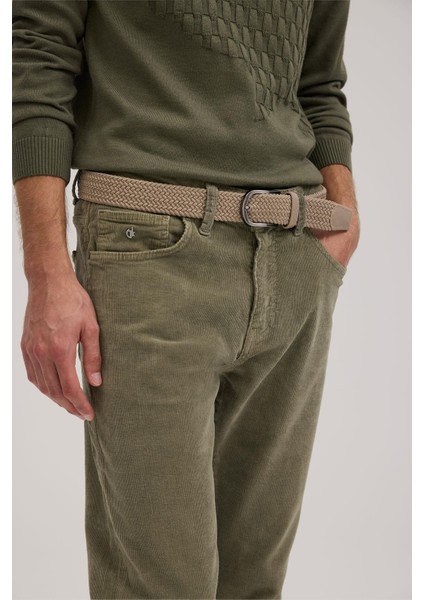 Yeşil Comfort Fit Kadife Spor Pantolon modelleri