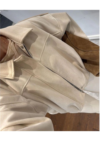 Oversıze Kadın Süet Ceket Trend Bomber Süet Ceket modelleri