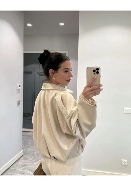 Oversıze Kadın Süet Ceket Trend Bomber Süet Ceket fırsatları