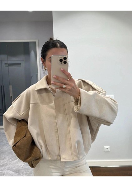 Oversıze Kadın Süet Ceket Trend Bomber Süet Ceket indirimleri