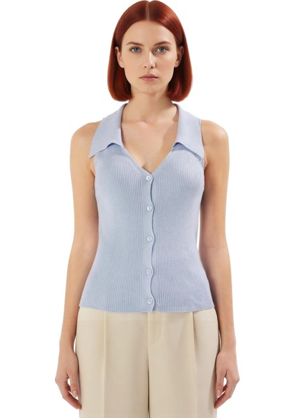 Kadın Fitted Triko Polo Yaka Üst Günlük Kullanım Için Ideal Konfor Kaliteli Şık Rahat Modern fiyatları