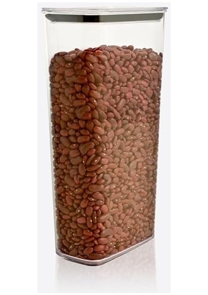 Home Şeffaf Mika Sızdırmaz Vakumlu Erzak Kabı, Dikdörtgen, Bakliyat ve Kuruyemiş Saklama Kabı, Gıda Tazeliğini Koruyan Dayanıklı Mutfak Aksesuarı (2800 Ml)