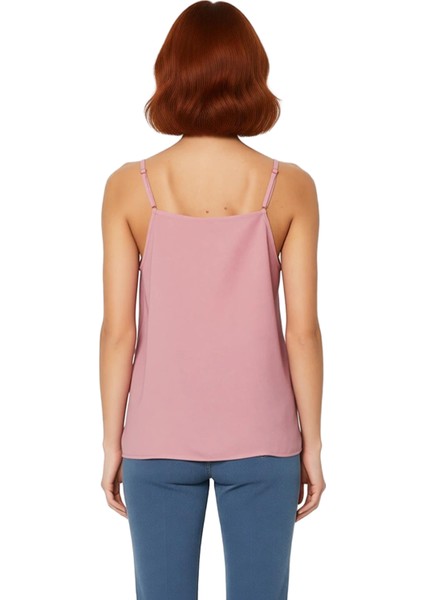 Kadın V Yaka Ince Askılı Düz Dokuma Bluz Günlük Şıklık ve Konfor Kaliteli Şık Rahat Modern fırsatları