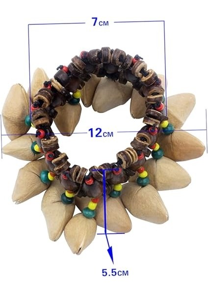 Djembe Afrika Davul Conga Perküsyon Aksesuarları Için El Yapımı Fındık Kabuk Bilezik El Zili modelleri