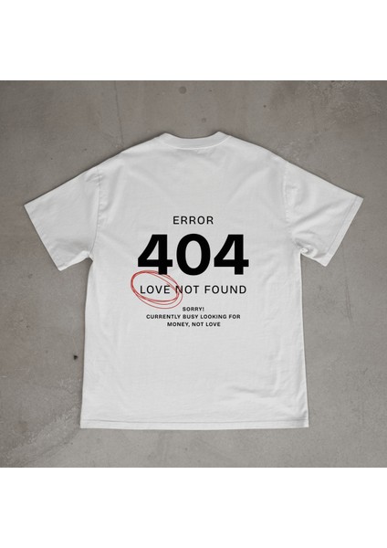 Lovefound Tasarım Baskılı Beyaz Oversize T-Shirt