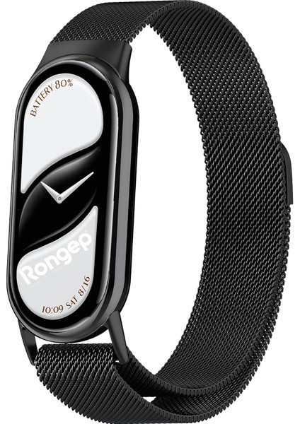 ile Uyumlu Mi Band 10/9/8 Için Milano Loop Metal Hasırlı Kordon Manyetik Tasarımlı Terletmeyen Hafif Yapılı Bileğe Göre Ayarlanabilen Deformasyona Dayanıklı Paslanmaz Kayış