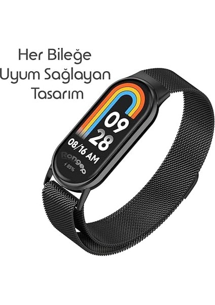 ile Uyumlu Mi Band 10/9/8 Için Milano Loop Metal Hasırlı Kordon Manyetik Tasarımlı Terletmeyen Hafif Yapılı Bileğe Göre Ayarlanabilen Deformasyona Dayanıklı Paslanmaz Kayış modelleri