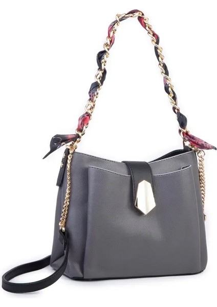 Vera Çanta Nas Bag Kadın Zincirli Fularlı Şık Omuz ve Postacı Çantası