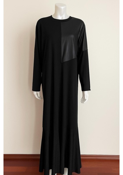 Eteği Fırfırlı Uzun Elbise