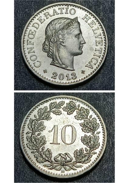 3996368DDAE8457CEF 2013 Isviçre 10 Rappen Çil Eski Yabancı Madeni Para