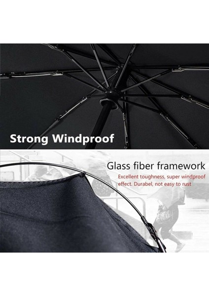 10 Telli Otomatik Şemsiye Rüzgara Dirençli Emniyetli Geniş ve Dayanıklı Tasarım Tam Otomatik Şemsiye fırsatları