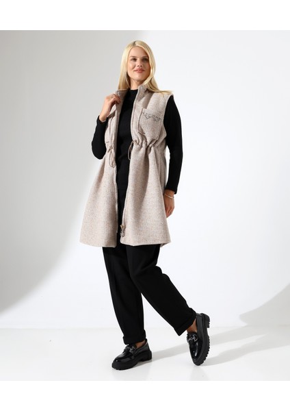 Kadın Fermuar Kapama Mütevazı Büyük Beden Yelek fiyatları