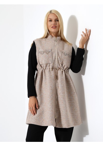 Kadın Fermuar Kapama Mütevazı Büyük Beden Yelek modelleri