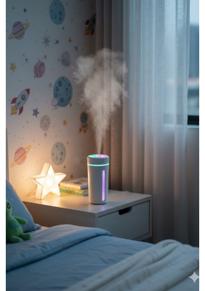 KT-H04 Beyaz Oto Içi Ofis Ev Hava Nemlendirici Işıklı Buhar Koku Makinası modelleri