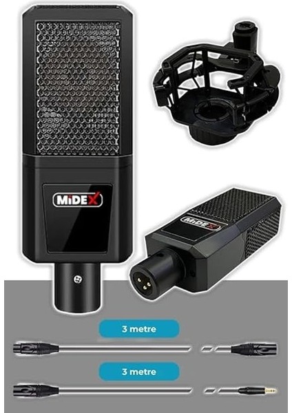 Special Paket-3 Stüdyo Ekipmanları Ses Kartı Condenser Mikrofon Kulaklık Stand Full Set fırsatları