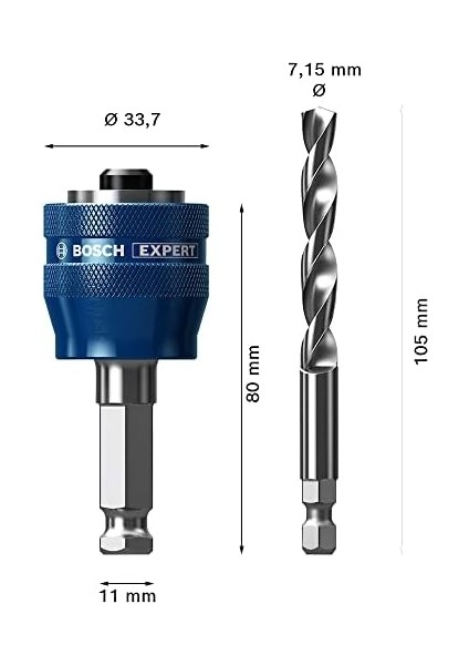 2x Expert Power Delik Açma Testeresi Sistem ve Delme Uçları (, Ø 7,15 Mm, Şaft, Biçimi Altıgen Mm, Aksesuar Darbeli Matkap/vidalama) modelleri